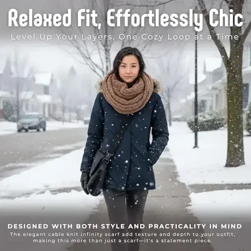 Funky Junque Infinity Scarf for Women – Oversized Chunky Winter Scarf, Colorful Fall Scarves, Soft Sweater Wrap Cozy Style - 3