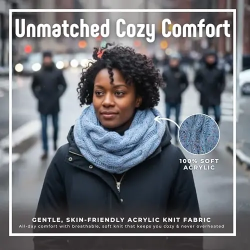 Funky Junque Infinity Scarf for Women – Oversized Chunky Winter Scarf, Colorful Fall Scarves, Soft Sweater Wrap Cozy Style - 3