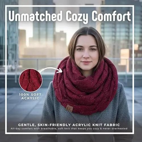 Funky Junque Infinity Scarf for Women – Oversized Chunky Winter Scarf, Colorful Fall Scarves, Soft Sweater Wrap Cozy Style - 3