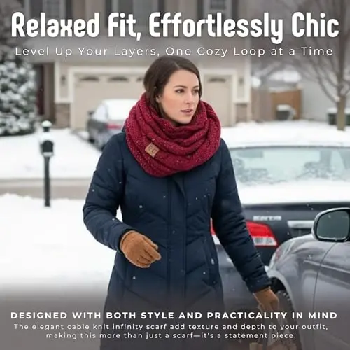 Funky Junque Infinity Scarf for Women – Oversized Chunky Winter Scarf, Colorful Fall Scarves, Soft Sweater Wrap Cozy Style - 4