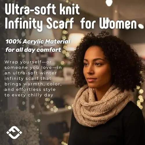 Funky Junque Infinity Scarf for Women – Oversized Chunky Winter Scarf, Colorful Fall Scarves, Soft Sweater Wrap Cozy Style - FUNKY (1)