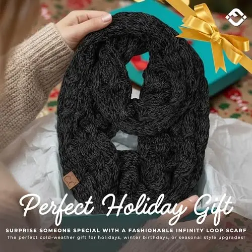 Funky Junque Infinity Scarf for Women – Oversized Chunky Winter Scarf, Colorful Fall Scarves, Soft Sweater Wrap Cozy Style - 6