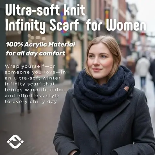 Funky Junque Infinity Scarf for Women – Oversized Chunky Winter Scarf, Colorful Fall Scarves, Soft Sweater Wrap Cozy Style - 2