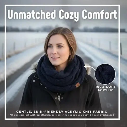 Funky Junque Infinity Scarf for Women – Oversized Chunky Winter Scarf, Colorful Fall Scarves, Soft Sweater Wrap Cozy Style - 3