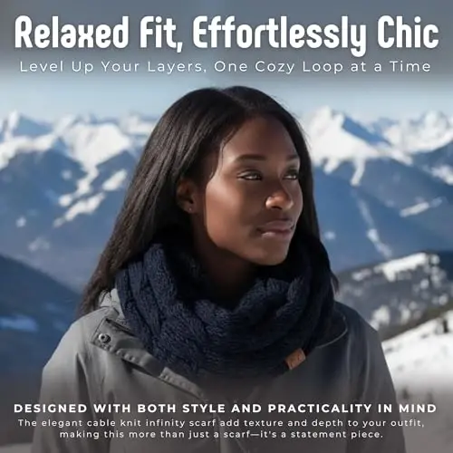 Funky Junque Infinity Scarf for Women – Oversized Chunky Winter Scarf, Colorful Fall Scarves, Soft Sweater Wrap Cozy Style - 4