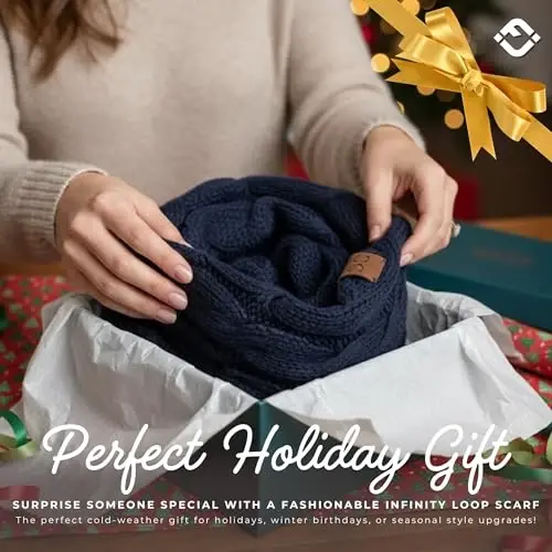 Funky Junque Infinity Scarf for Women – Oversized Chunky Winter Scarf, Colorful Fall Scarves, Soft Sweater Wrap Cozy Style - 6