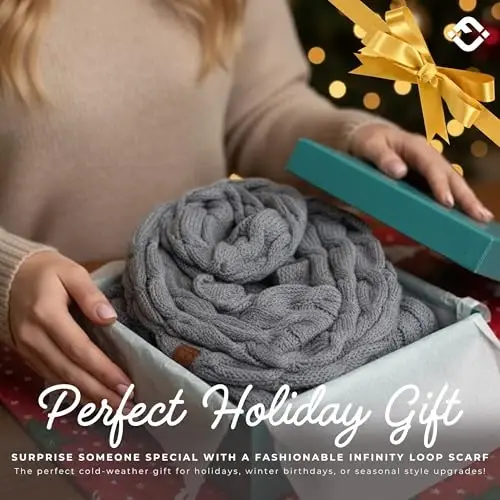 Funky Junque Infinity Scarf for Women – Oversized Chunky Winter Scarf, Colorful Fall Scarves, Soft Sweater Wrap Cozy Style - 6