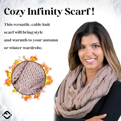 Funky Junque Infinity Scarf for Women – Oversized Chunky Winter Scarf, Colorful Fall Scarves, Soft Sweater Wrap Cozy Style - 2