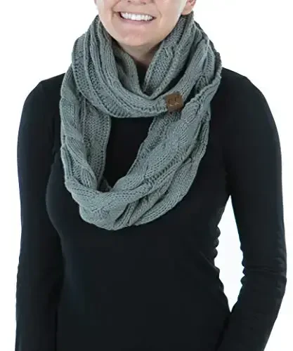 Funky Junque Infinity Scarf Women Winter Cable Knit Circle Wrap - Mother's Day Gift - 1