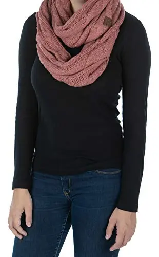 Funky Junque Infinity Scarf for Women – Oversized Chunky Cable Knit Warm Winter Women's Infinity Neck Scarves Circle Wrap - 1