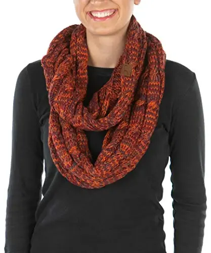 Funky Junque Infinity Scarf Women Winter Cable Knit Circle Wrap - Mother's Day Gift - 1