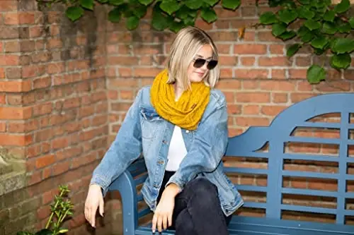 Funky Junque Infinity Scarf for Women – Oversized Chunky Cable Knit Warm Winter Women's Infinity Neck Scarves Circle Wrap - 2