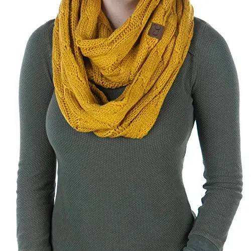 Funky Junque Infinity Scarf for Women – Oversized Chunky Cable Knit Warm Winter Women's Infinity Neck Scarves Circle Wrap - 3