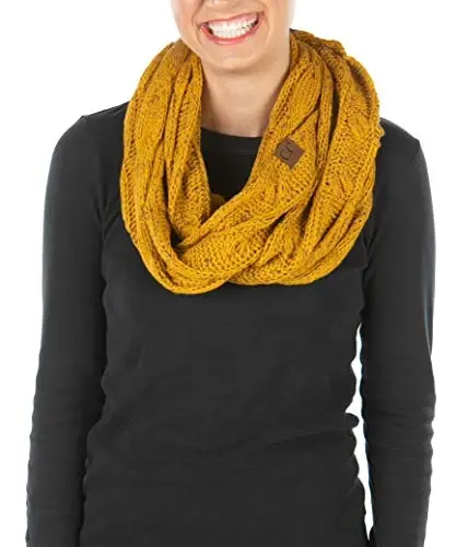 Funky Junque Infinity Scarf for Women – Oversized Chunky Cable Knit Warm Winter Women's Infinity Neck Scarves Circle Wrap - 1