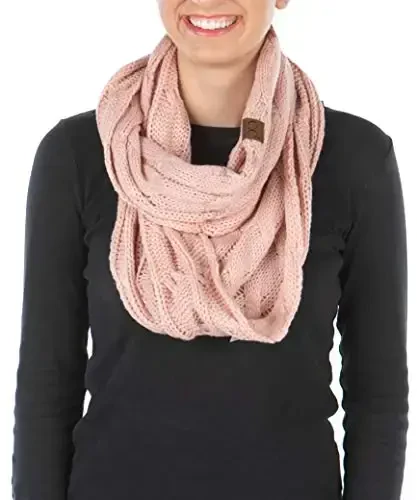 Funky Junque Infinity Scarf Women Winter Cable Knit Circle Wrap - Mother's Day Gift - 1