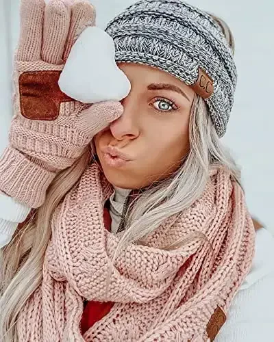 Funky Junque Infinity Scarf Women Winter Cable Knit Circle Wrap - Mother's Day Gift - FUNKY (1)