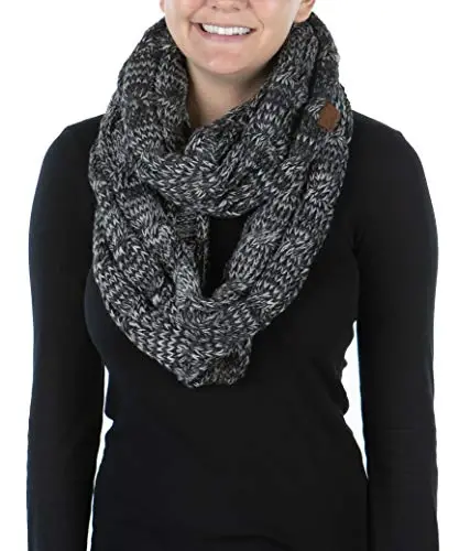 Funky Junque Infinity Scarf Women Winter Cable Knit Circle Wrap - Mother's Day Gift 