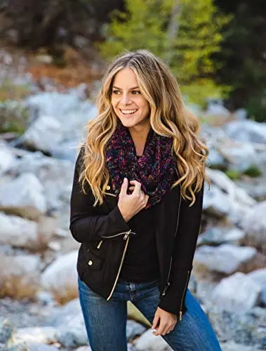 Funky Junque Infinity Scarf for Women – Oversized Chunky Cable Knit Warm Winter Women's Infinity Neck Scarves Circle Wrap - 2