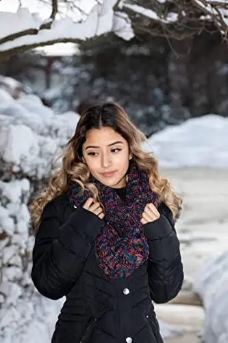 Funky Junque Infinity Scarf for Women – Oversized Chunky Cable Knit Warm Winter Women's Infinity Neck Scarves Circle Wrap - 3