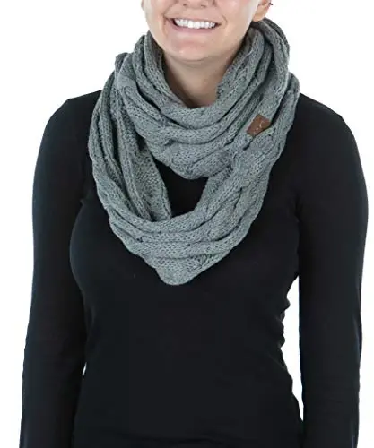 Funky Junque Infinity Scarf for Women – Oversized Chunky Cable Knit Warm Winter Women's Infinity Neck Scarves Circle Wrap 