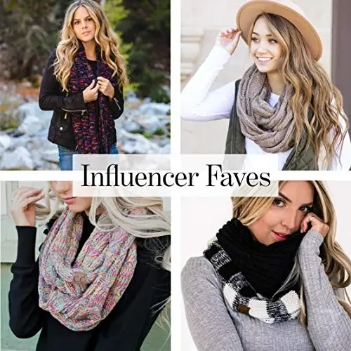 Funky Junque Infinity Scarf for Women – Oversized Chunky Cable Knit Warm Winter Women's Infinity Neck Scarves Circle Wrap - 2