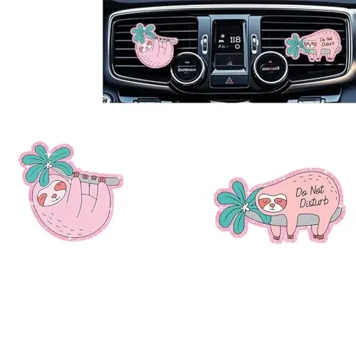 Funny Pink Sloth Air Freshener Clips,Car Vent Clip,Car Decorative Clip, Car Air Conditioner Clip,Automotive Interior Decoration Gifts for Men/Women - 1