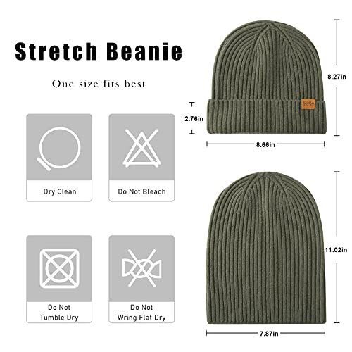 FUQILA 100% Merino Wool Cuff Beanie Hat, Unisex Warm Winter Caps Soft, Breathable & Cozy Stretchy Knitted Cuffed Cap - 3