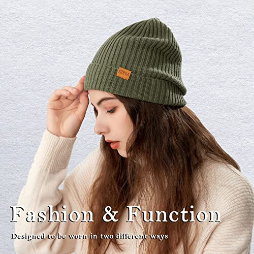 FUQILA 100% Merino Wool Cuff Beanie Hat, Unisex Warm Winter Caps Soft, Breathable & Cozy Stretchy Knitted Cuffed Cap - 5