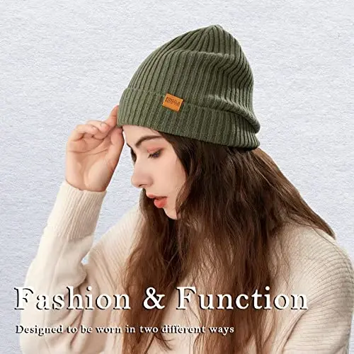 FUQILA 100% Merino Wool Cuff Beanie Hat, Unisex Warm Winter Caps Soft, Breathable & Cozy Stretchy Knitted Cuffed Cap - 6