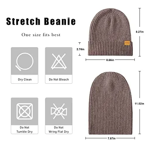 FUQILA 100% Merino Wool Cuff Beanie Hat, Unisex Warm Winter Caps Soft, Breathable & Cozy Stretchy Knitted Cuffed Cap - 3