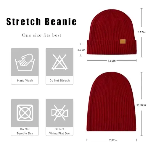 FUQILA 100% Merino Wool Cuff Beanie Hat, Unisex Warm Winter Caps Soft, Breathable & Cozy Stretchy Knitted Cuffed Cap - 3
