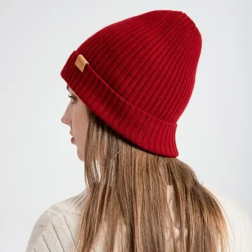 FUQILA 100% Merino Wool Cuff Beanie Hat, Unisex Warm Winter Caps Soft, Breathable & Cozy Stretchy Knitted Cuffed Cap - 7
