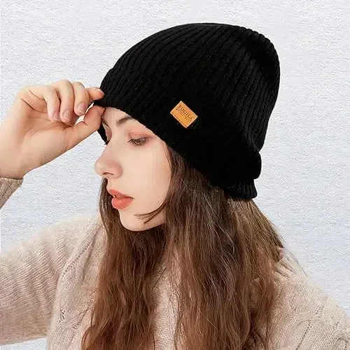 FUQILA 100% Merino Wool Cuff Beanie Hat, Unisex Warm Winter Caps Soft, Breathable & Cozy Stretchy Knitted Cuffed Cap - 6