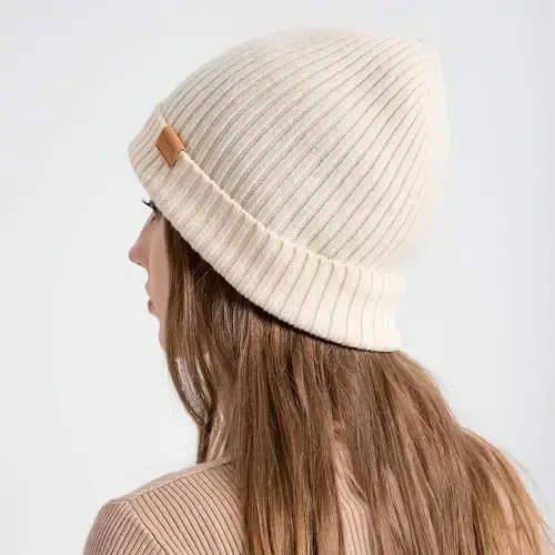 FUQILA 100% Merino Wool Cuff Beanie Hat, Unisex Warm Winter Caps Soft, Breathable & Cozy Stretchy Knitted Cuffed Cap - 7