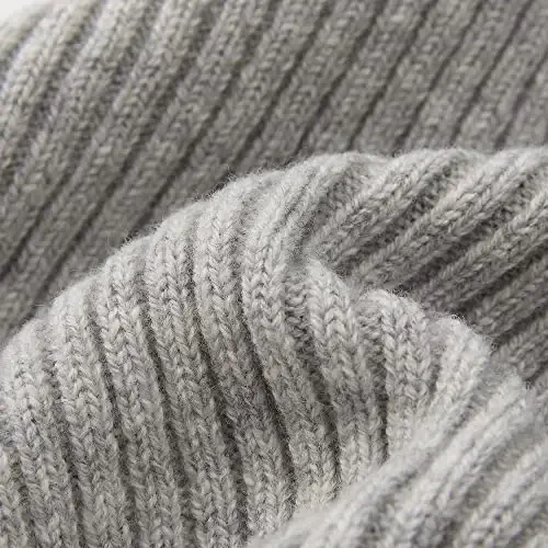 FUQILA 100% Merino Wool Cuff Beanie Hat, Unisex Warm Winter Caps Soft, Breathable & Cozy Stretchy Knitted Cuffed Cap - 2