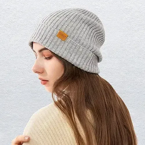 FUQILA 100% Merino Wool Cuff Beanie Hat, Unisex Warm Winter Caps Soft, Breathable & Cozy Stretchy Knitted Cuffed Cap - 6