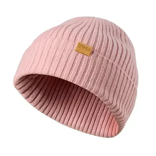 FUQILA 100% Merino Wool Cuff Beanie Hat, Unisex Warm Winter Caps Soft, Breathable & Cozy Stretchy Knitted Cuffed Cap - FUQILA