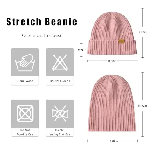 FUQILA 100% Merino Wool Cuff Beanie Hat, Unisex Warm Winter Caps Soft, Breathable & Cozy Stretchy Knitted Cuffed Cap - 3