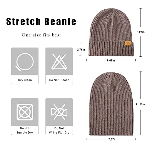 FUQILA 100% Merino Wool Cuff Beanie Hat, Unisex Warm Winter Caps Soft, Breathable & Cozy Stretchy Knitted Cuffed Cap - 3