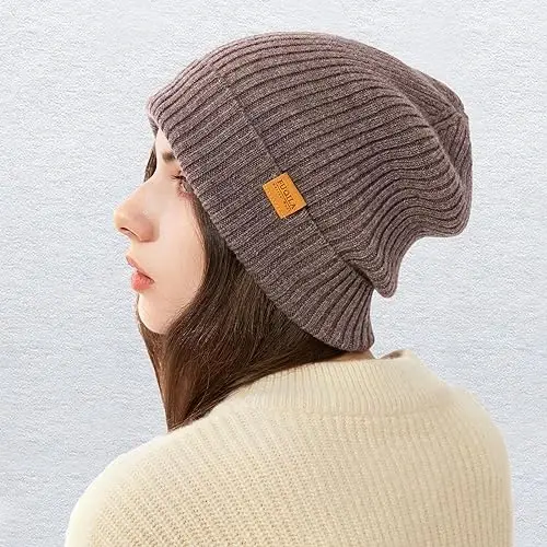 FUQILA 100% Merino Wool Cuff Beanie Hat, Unisex Warm Winter Caps Soft, Breathable & Cozy Stretchy Knitted Cuffed Cap - 7