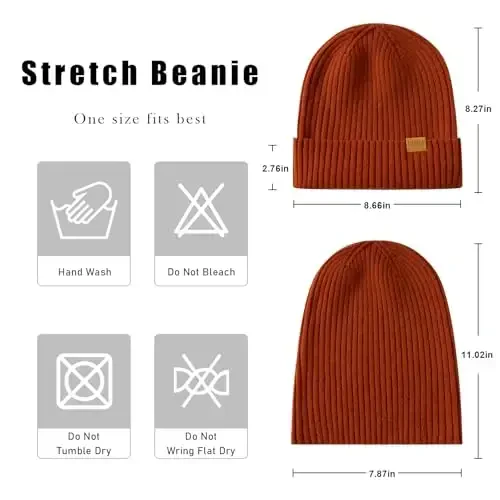 FUQILA 100% Merino Wool Cuff Beanie Hat, Unisex Warm Winter Caps Soft, Breathable & Cozy Stretchy Knitted Cuffed Cap - 3