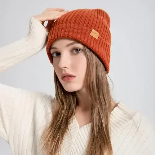 FUQILA 100% Merino Wool Cuff Beanie Hat, Unisex Warm Winter Caps Soft, Breathable & Cozy Stretchy Knitted Cuffed Cap - 6