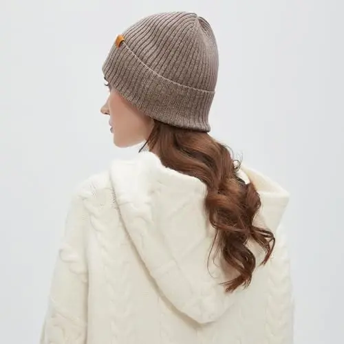 FUQILA 100% Merino Wool Cuff Beanie Hat, Unisex Warm Winter Caps Soft, Breathable & Cozy Stretchy Knitted Cuffed Cap - 7