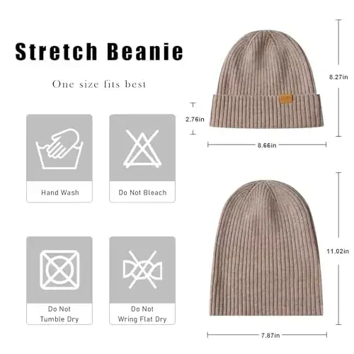 FUQILA 100% Merino Wool Cuff Beanie Hat, Unisex Warm Winter Caps Soft, Breathable & Cozy Stretchy Knitted Cuffed Cap - 3
