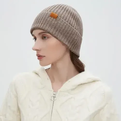 FUQILA 100% Merino Wool Cuff Beanie Hat, Unisex Warm Winter Caps Soft, Breathable & Cozy Stretchy Knitted Cuffed Cap - 6