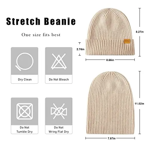 FUQILA 100% Merino Wool Cuff Beanie Hat, Unisex Warm Winter Caps Soft, Breathable & Cozy Stretchy Knitted Cuffed Cap - 3