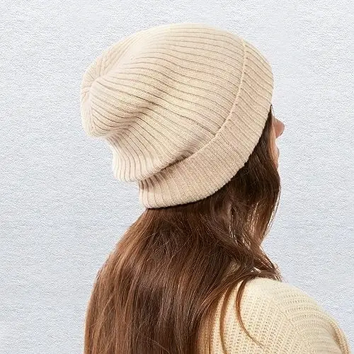 FUQILA 100% Merino Wool Cuff Beanie Hat, Unisex Warm Winter Caps Soft, Breathable & Cozy Stretchy Knitted Cuffed Cap - 7