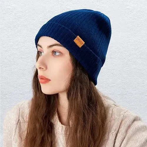 FUQILA 100% Merino Wool Cuff Beanie Hat, Unisex Warm Winter Caps Soft, Breathable & Cozy Stretchy Knitted Cuffed Cap - 6