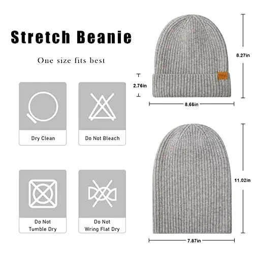 FUQILA 100% Merino Wool Cuff Beanie Hat, Unisex Warm Winter Caps Soft, Breathable & Cozy Stretchy Knitted Cuffed Cap - 3