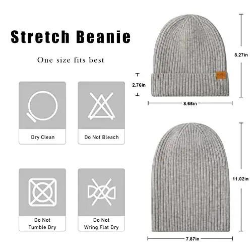 FUQILA 100% Merino Wool Cuff Beanie Hat, Unisex Warm Winter Caps Soft, Breathable & Cozy Stretchy Knitted Cuffed Cap - 3